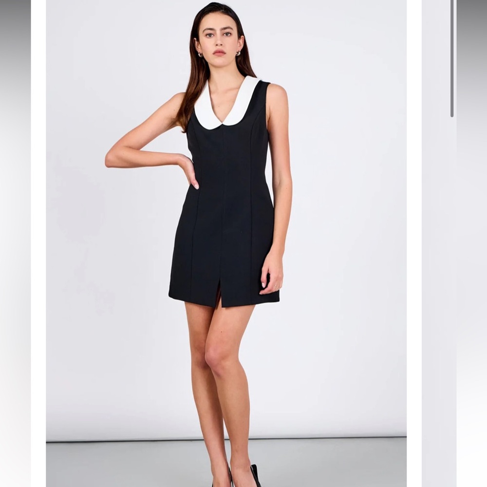 Endless Rose Black and White Mini Dress with peter pan collar